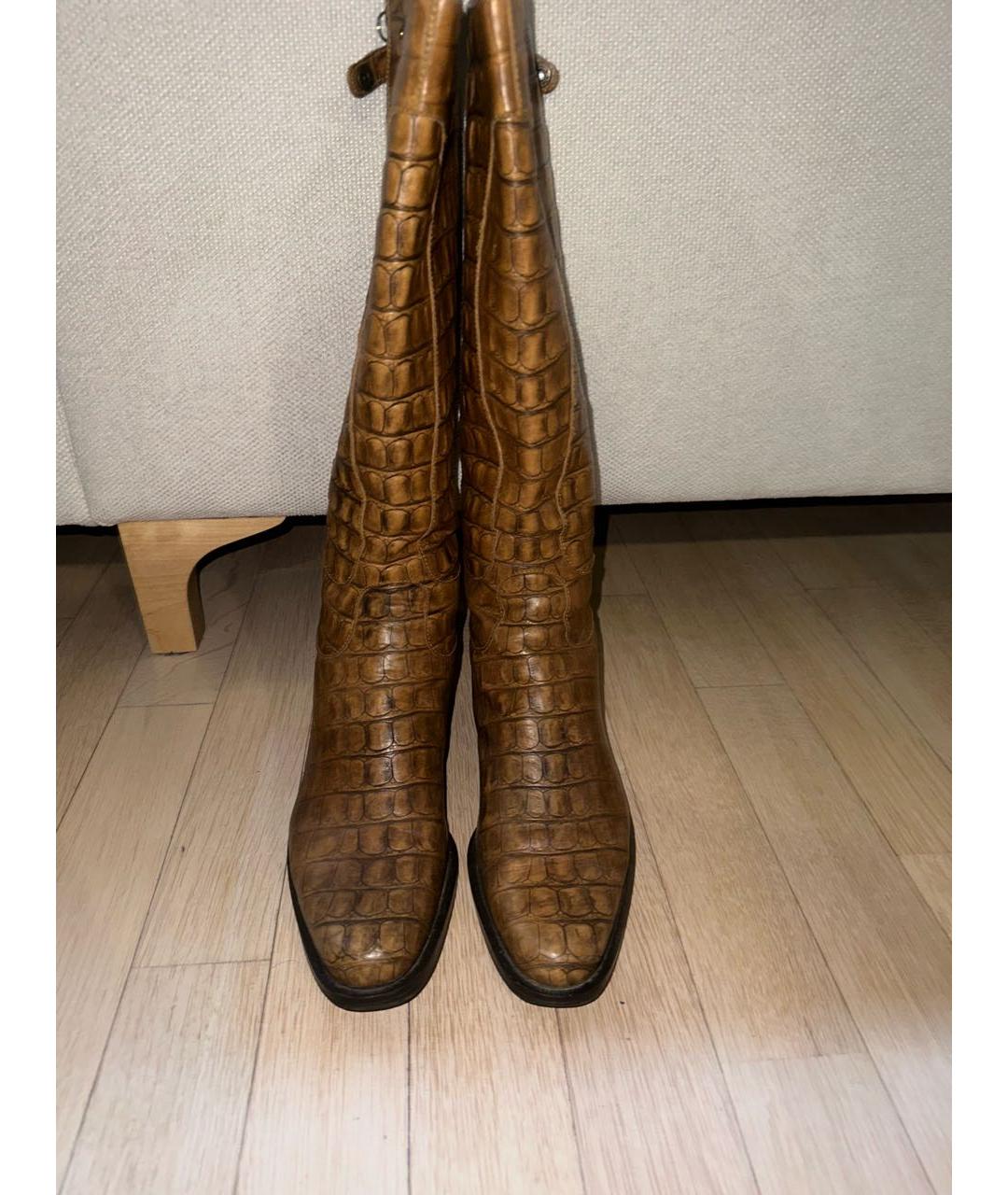 MAX MARA Коричневые кожаные сапоги, фото 2
