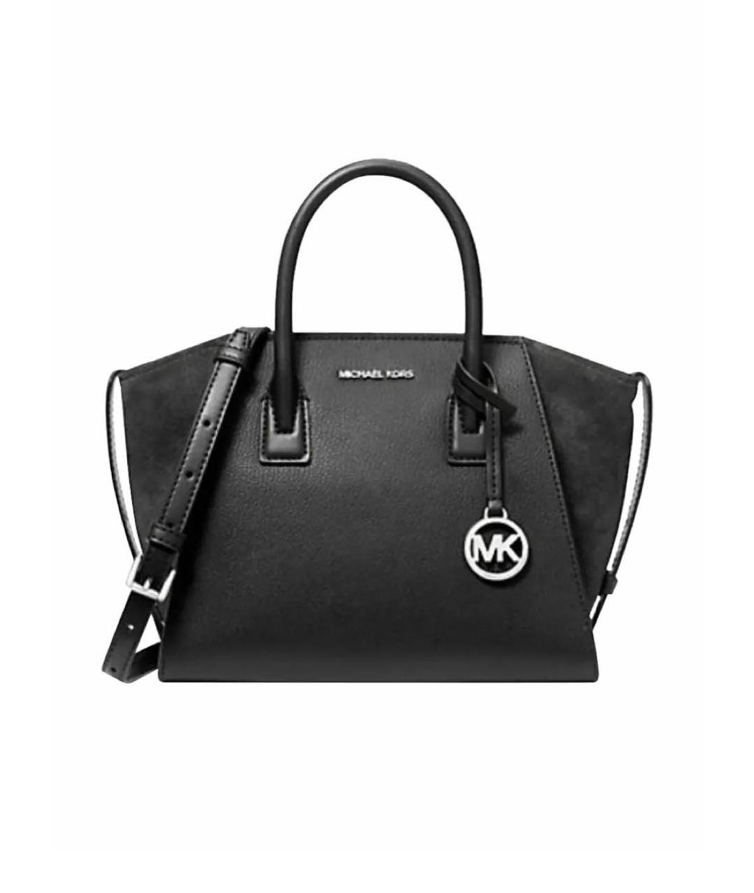 MICHAEL KORS Черная кожаная сумка с короткими ручками, фото 1