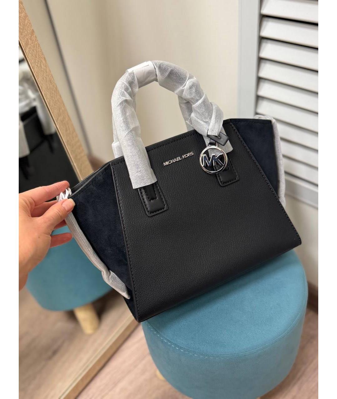 MICHAEL KORS Черная кожаная сумка с короткими ручками, фото 2