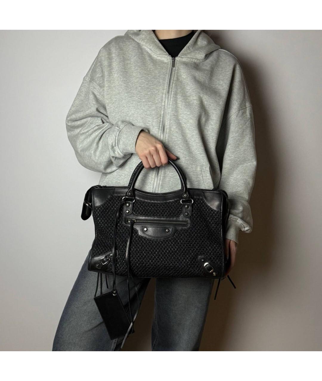 BALENCIAGA Черная кожаная сумка с короткими ручками, фото 8