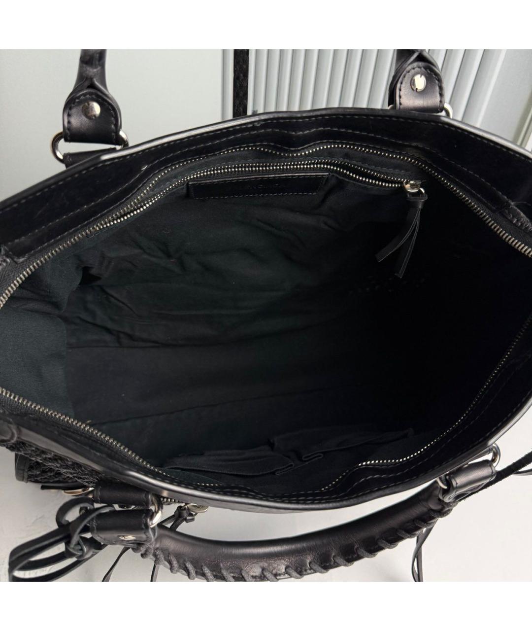 BALENCIAGA Черная кожаная сумка с короткими ручками, фото 7