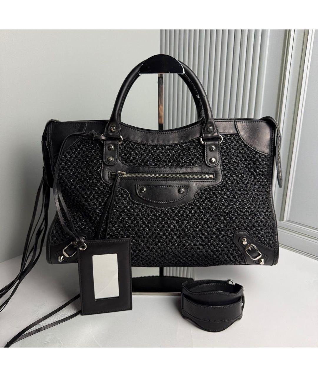 BALENCIAGA Черная кожаная сумка с короткими ручками, фото 9