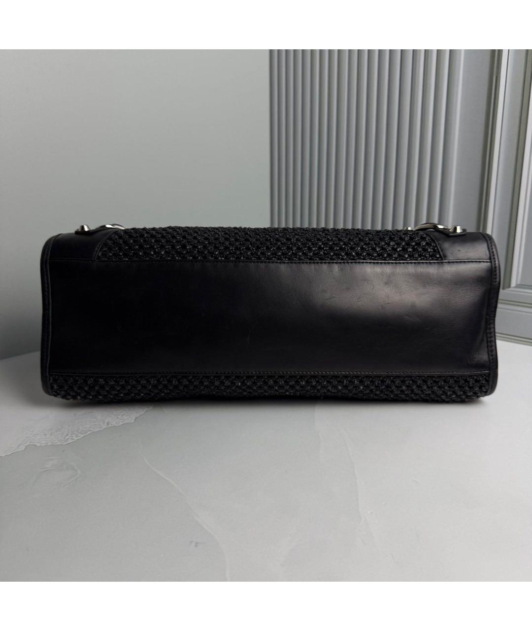 BALENCIAGA Черная кожаная сумка с короткими ручками, фото 4