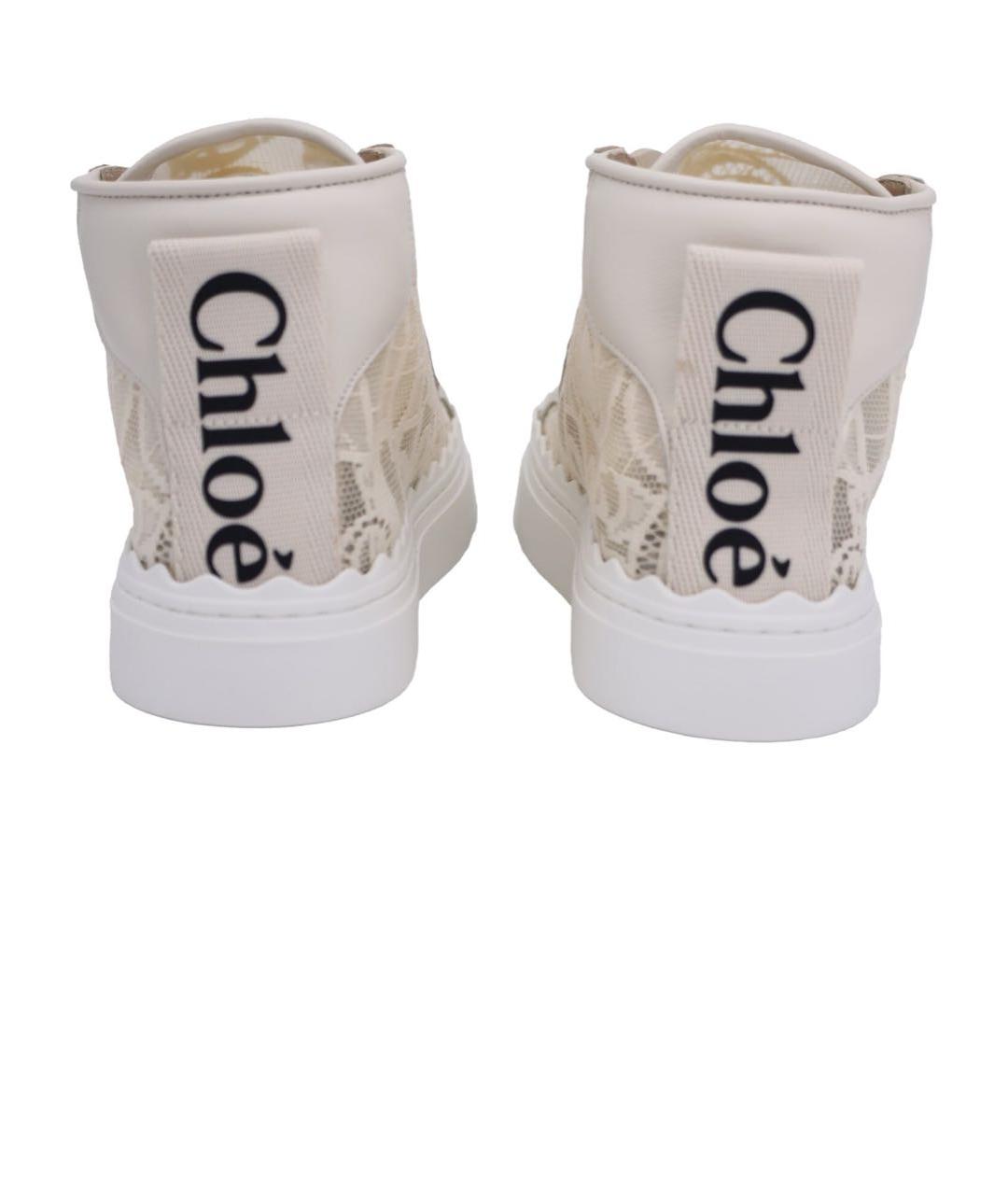 CHLOE Бежевые текстильные кеды, фото 3