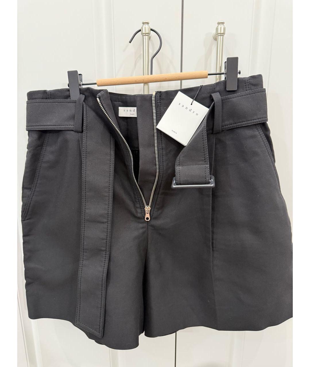 SANDRO Черные хлопковые шорты, фото 2
