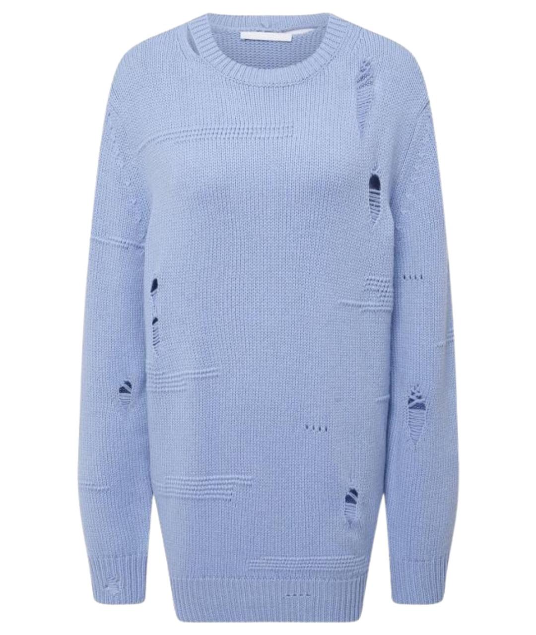 HELMUT LANG Голубой шерстяной джемпер / свитер, фото 1