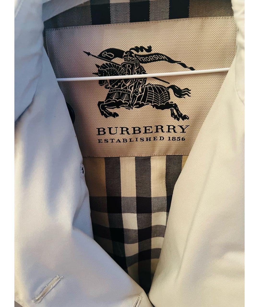 BURBERRY Бежевый хлопковый тренч/плащ, фото 3