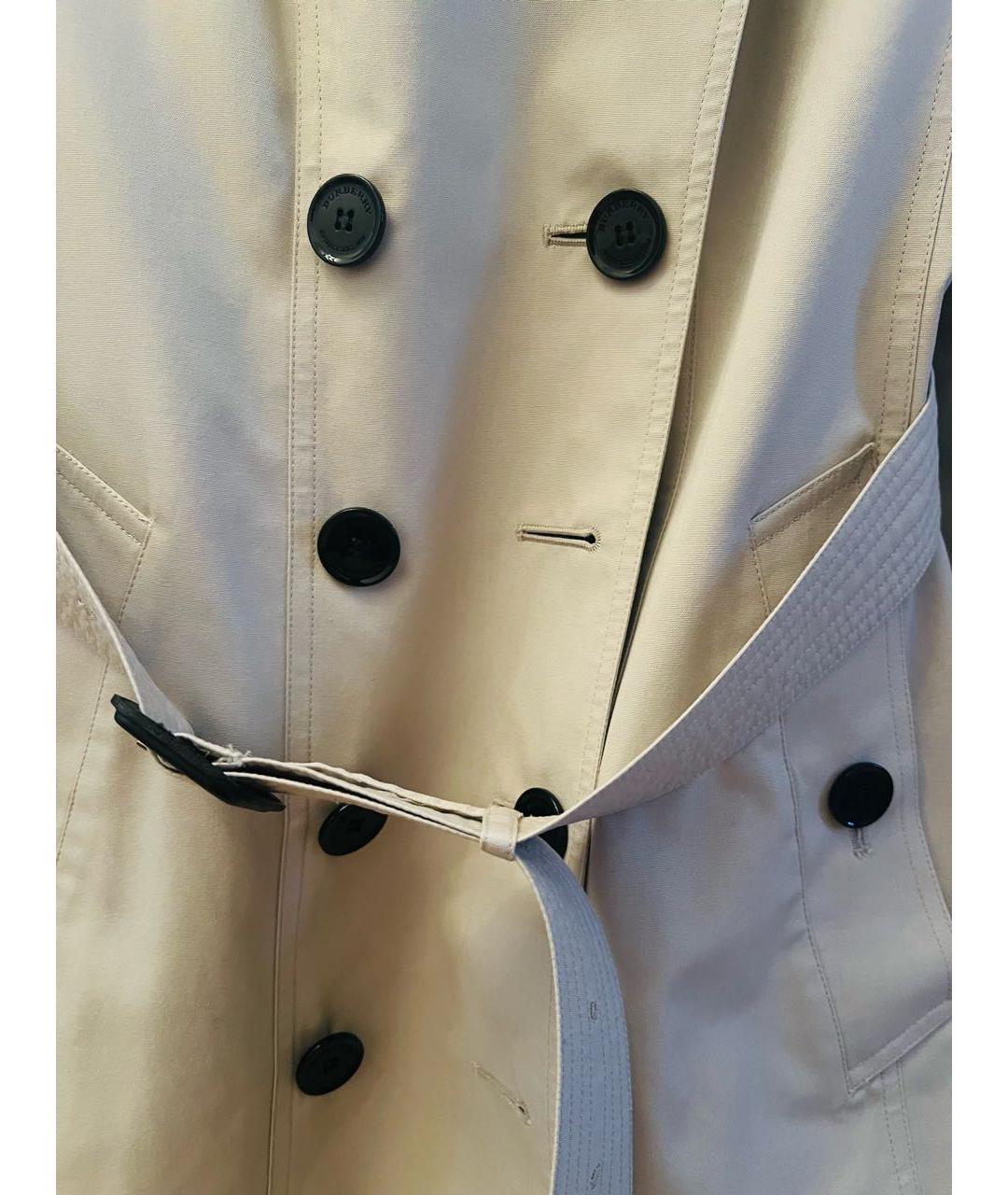 BURBERRY Бежевый хлопковый тренч/плащ, фото 4