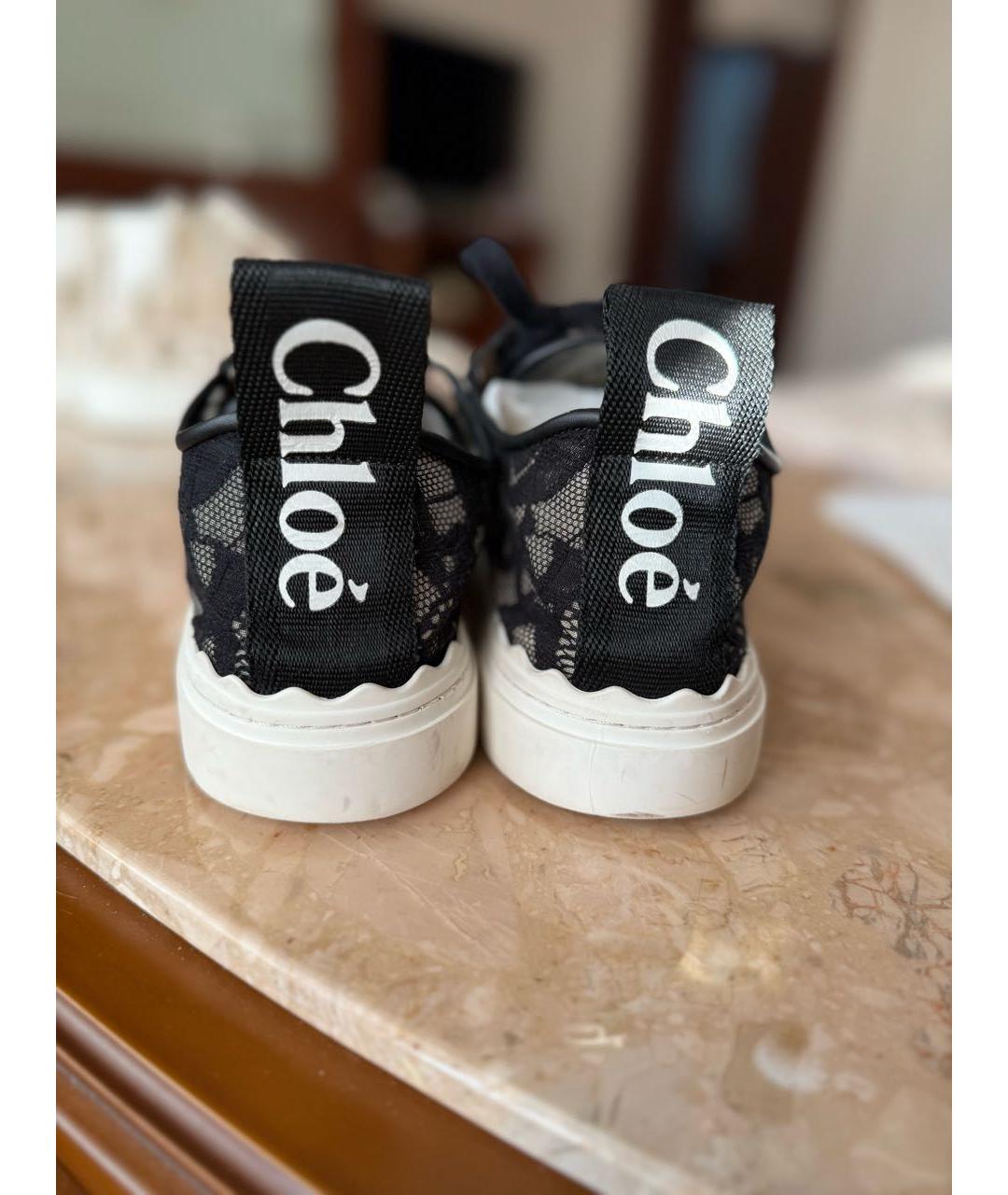 CHLOE Черные текстильные кеды, фото 4