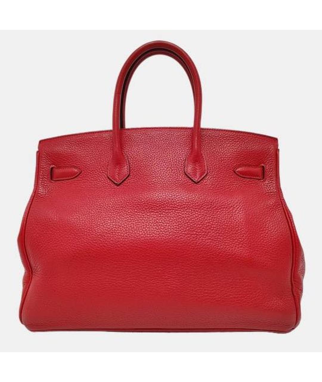 HERMES Красная кожаная сумка с короткими ручками, фото 3