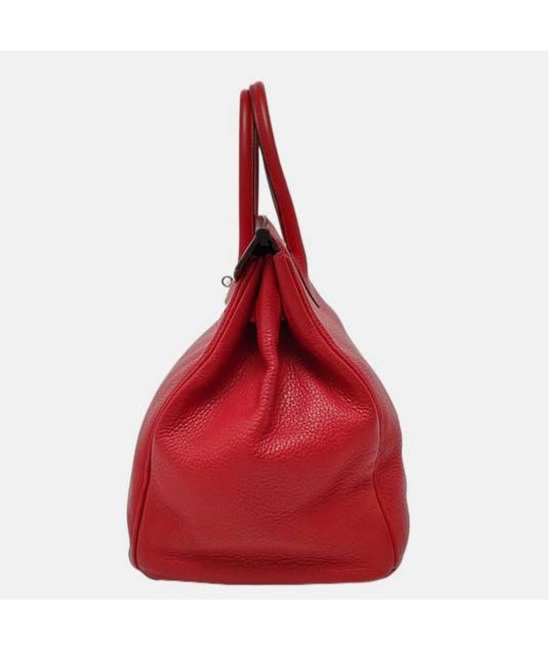 HERMES Красная кожаная сумка с короткими ручками, фото 4