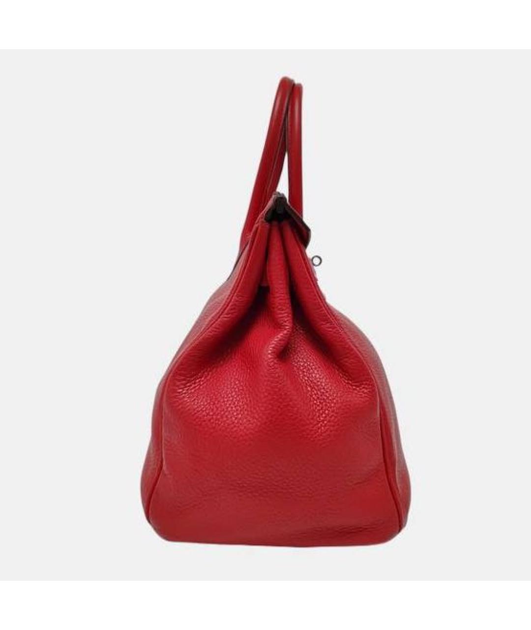 HERMES Красная кожаная сумка с короткими ручками, фото 2