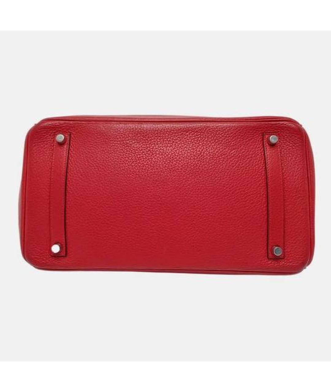 HERMES Красная кожаная сумка с короткими ручками, фото 5