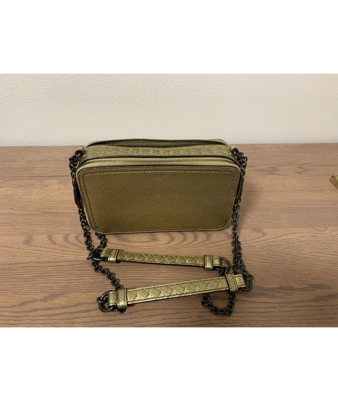 BOTTEGA VENETA Хаки кожаная сумка через плечо, фото 6