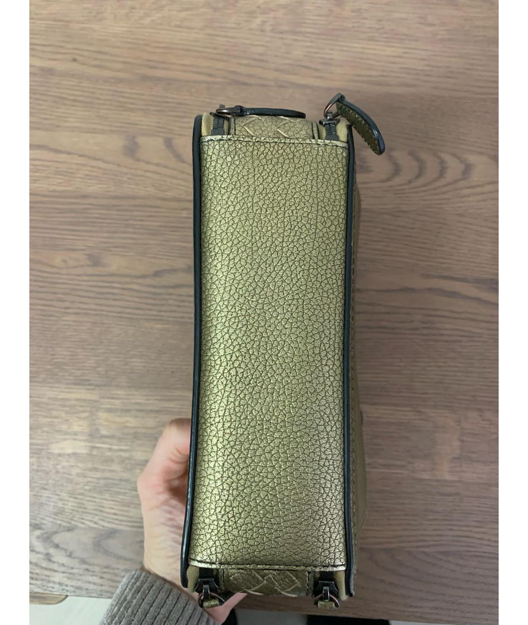 BOTTEGA VENETA Хаки кожаная сумка через плечо, фото 4