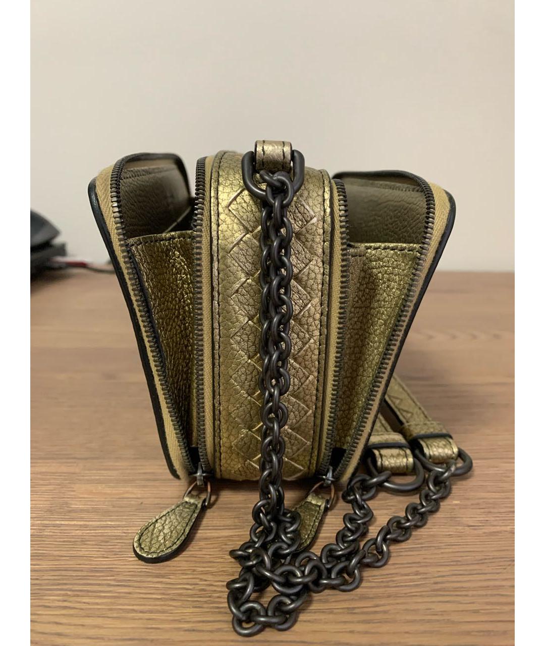 BOTTEGA VENETA Хаки кожаная сумка через плечо, фото 3