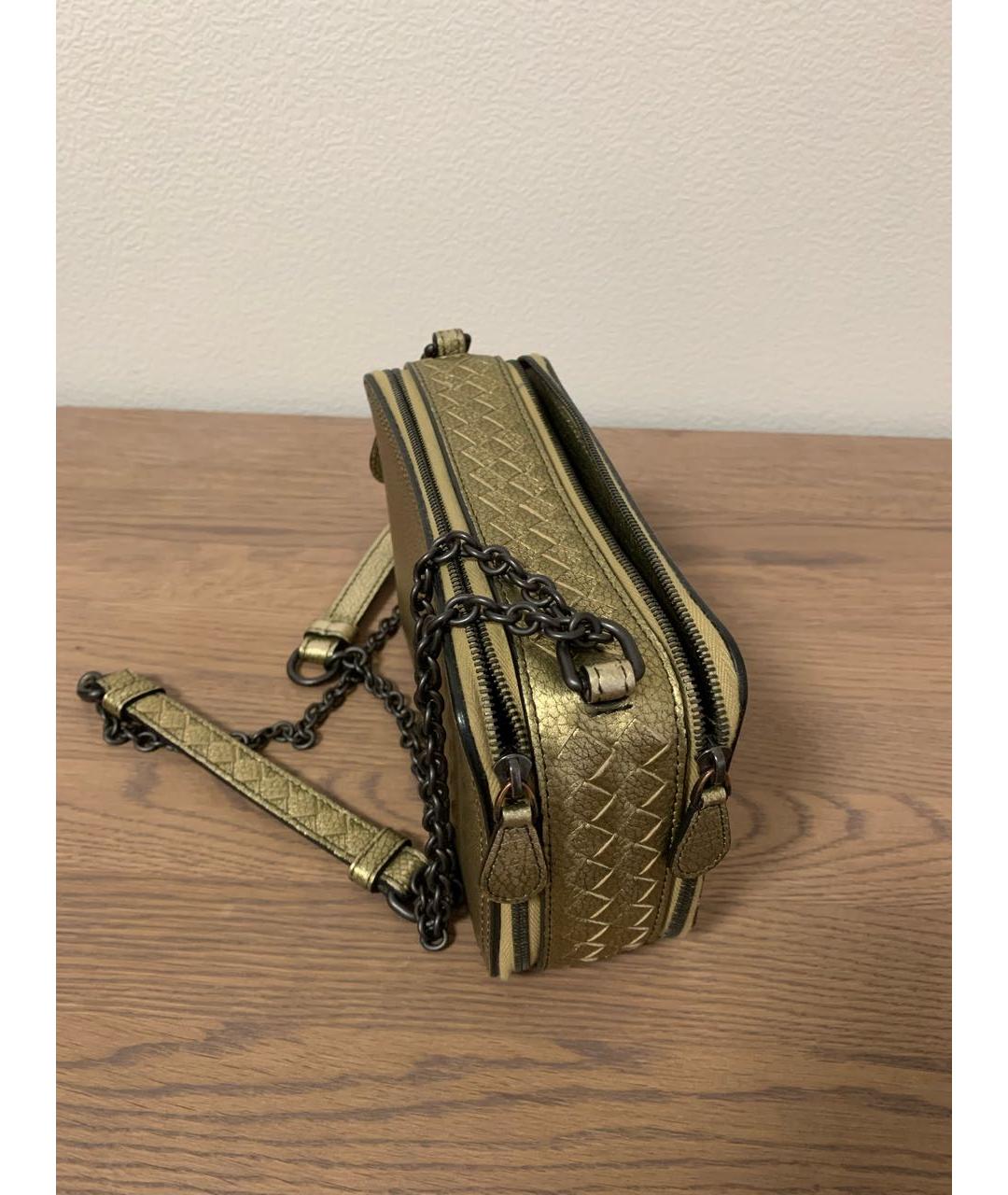 BOTTEGA VENETA Хаки кожаная сумка через плечо, фото 5