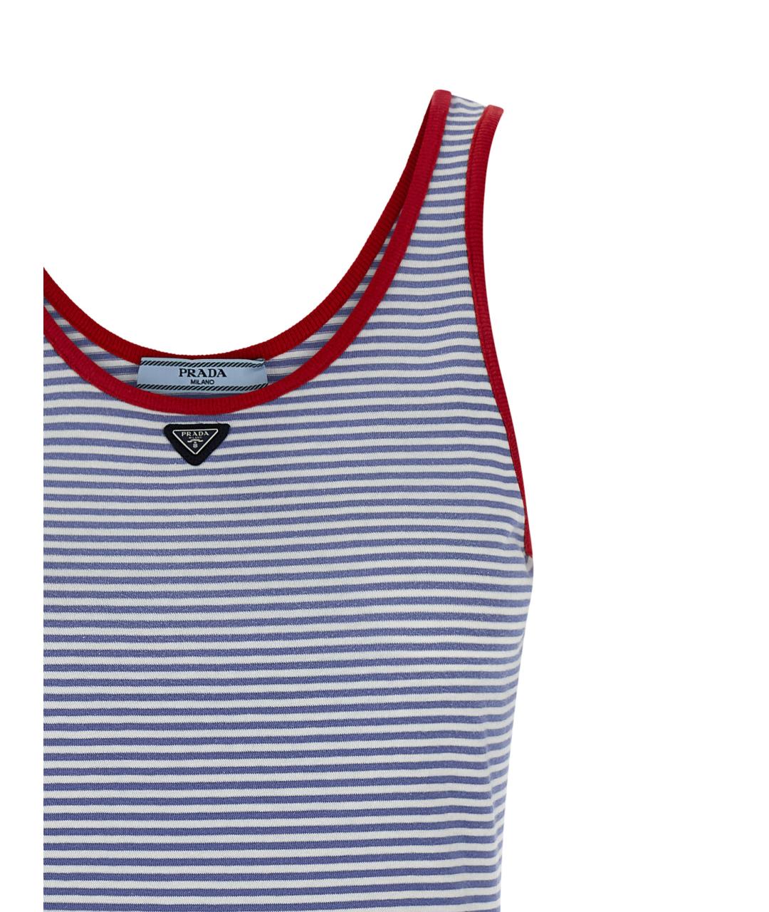 PRADA Голубая хлопковая майка, фото 3