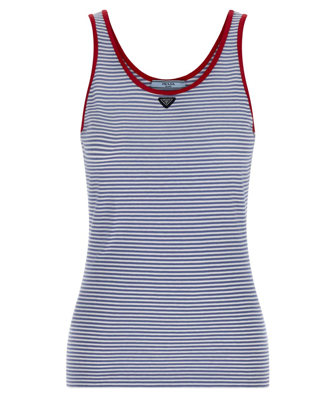 PRADA Голубая хлопковая майка, фото 1