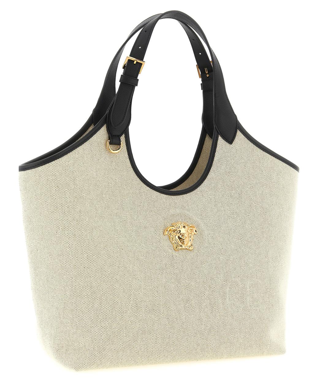 VERSACE Бежевая тканевая сумка тоут, фото 3