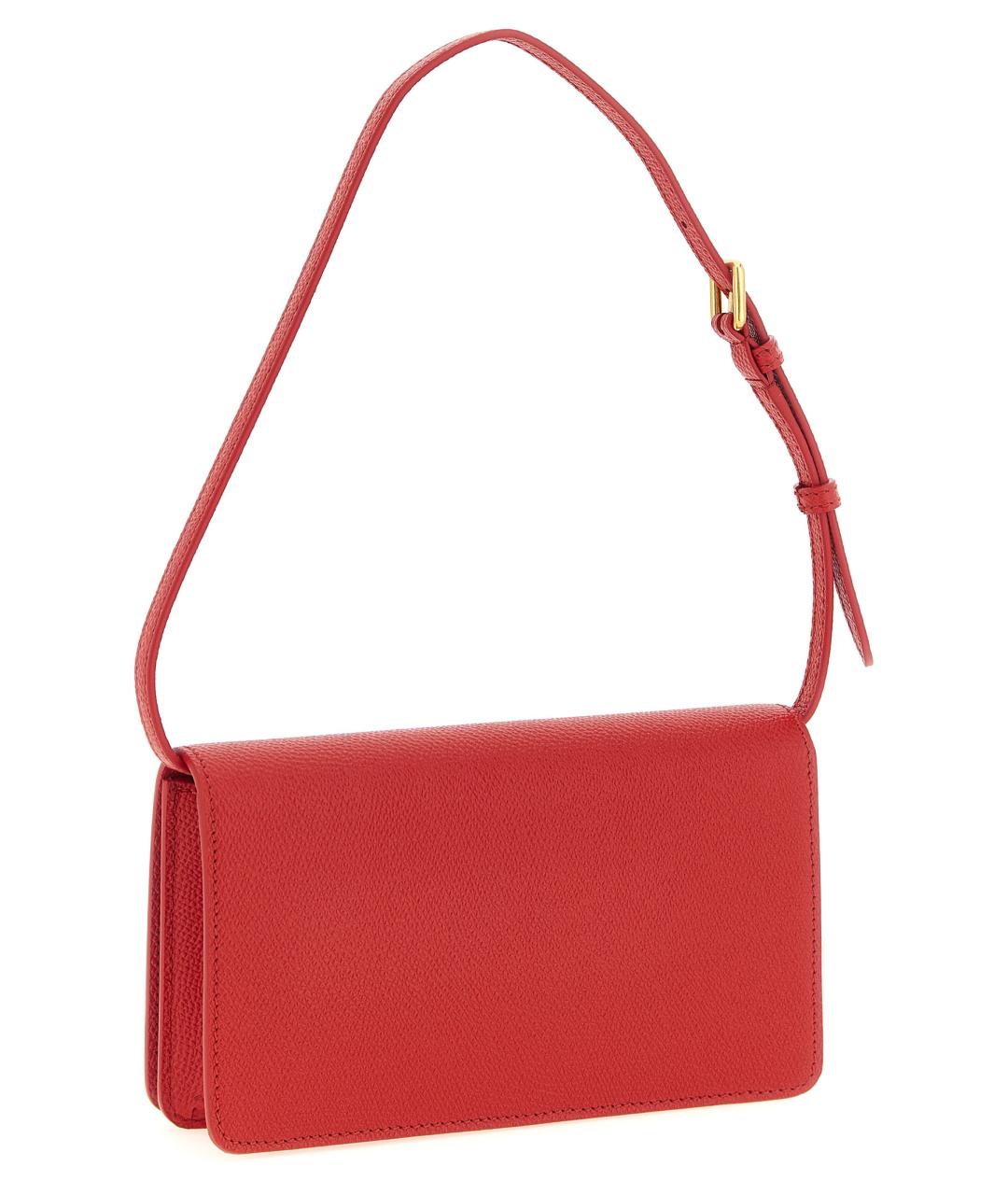 VALENTINO Красная кожаная сумка через плечо, фото 2