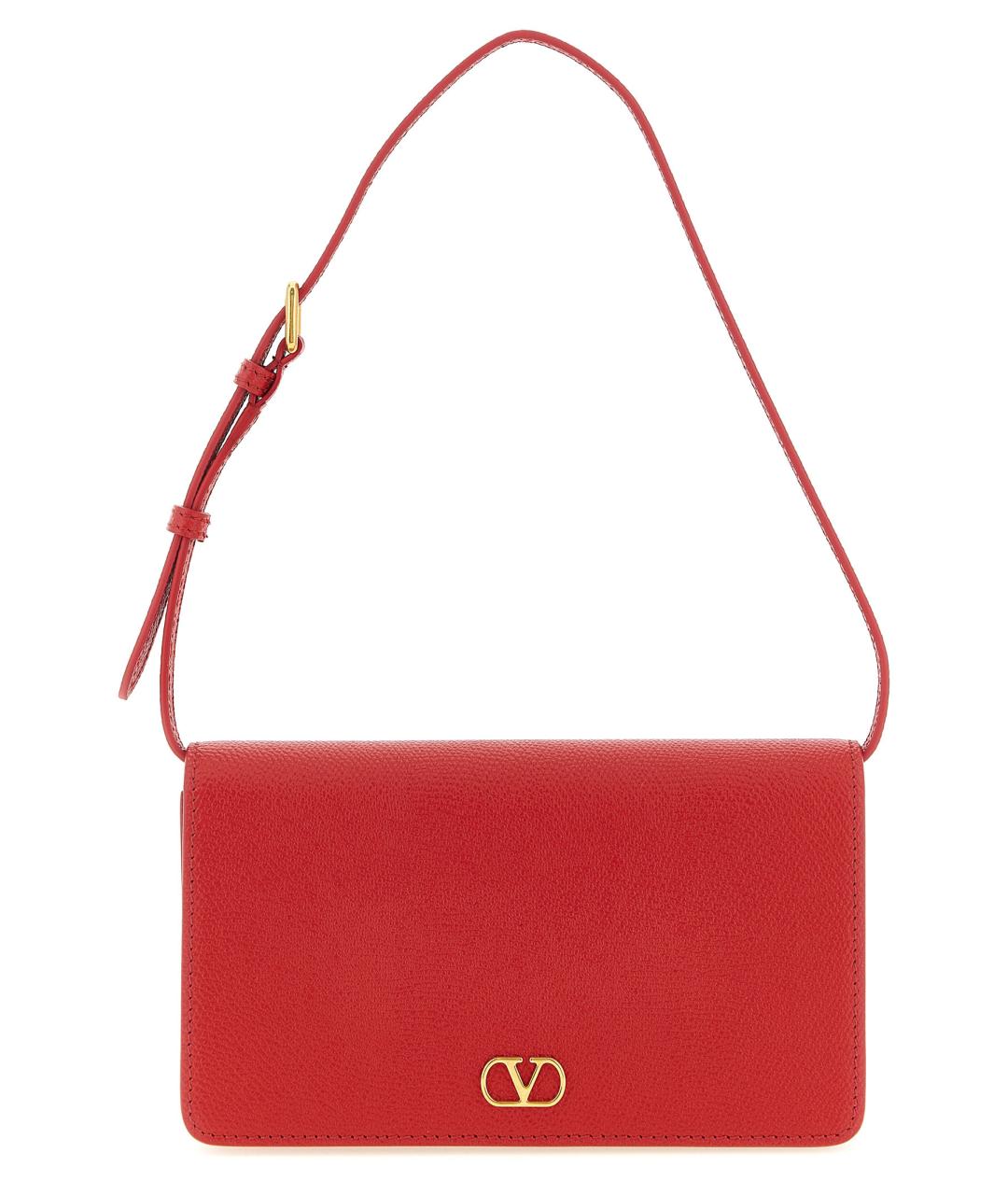 VALENTINO Красная кожаная сумка через плечо, фото 1