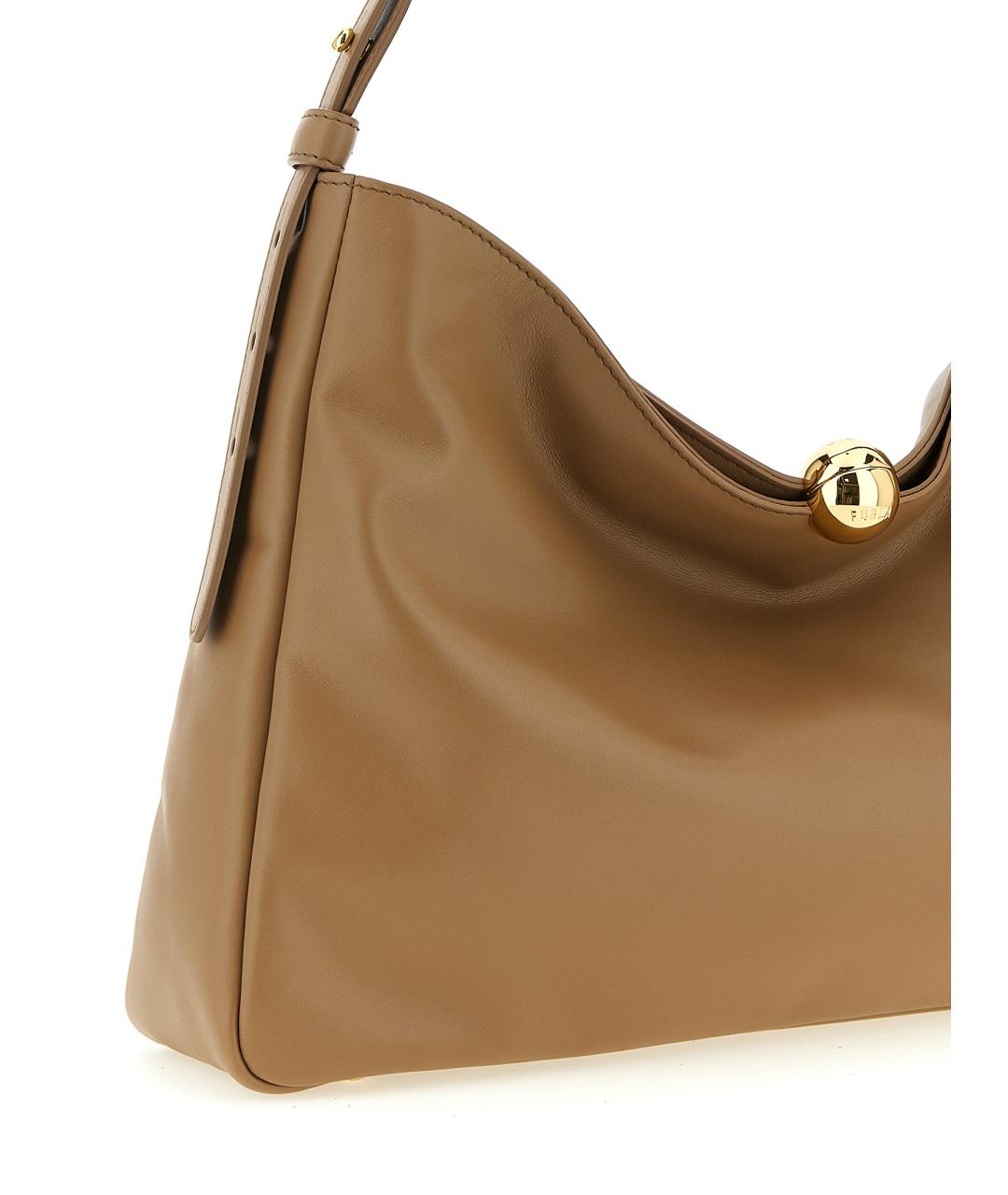FURLA Бежевая кожаная сумка через плечо, фото 3