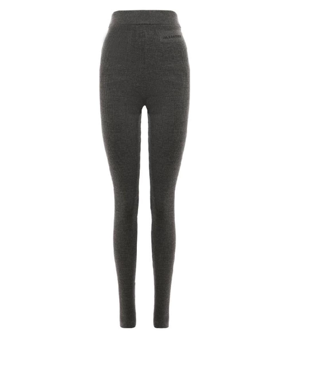 JIL SANDER Серые шерстяные леггинсы и велосипедки, фото 1