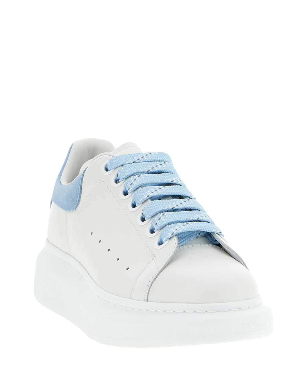 ALEXANDER MCQUEEN Голубые кожаные кеды, фото 2