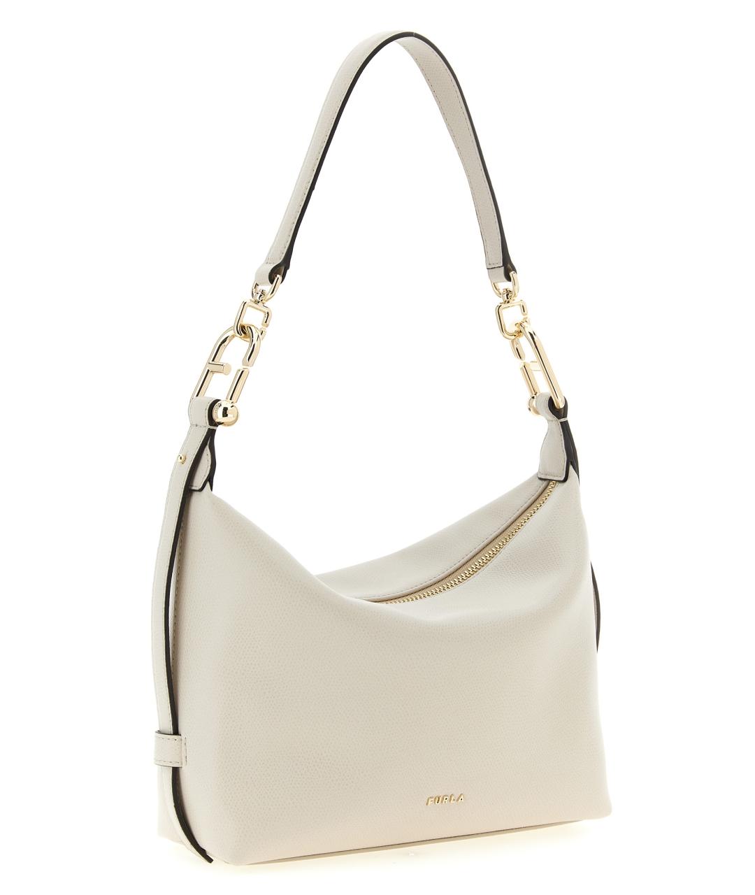 FURLA Бежевая кожаная сумка через плечо, фото 3