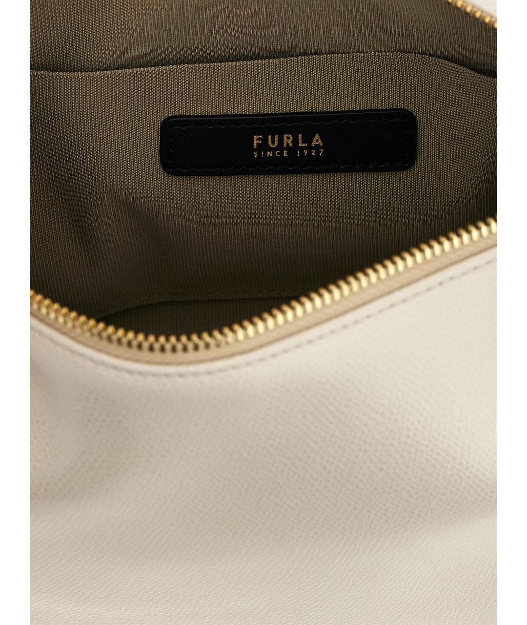 FURLA Бежевая кожаная сумка через плечо, фото 4
