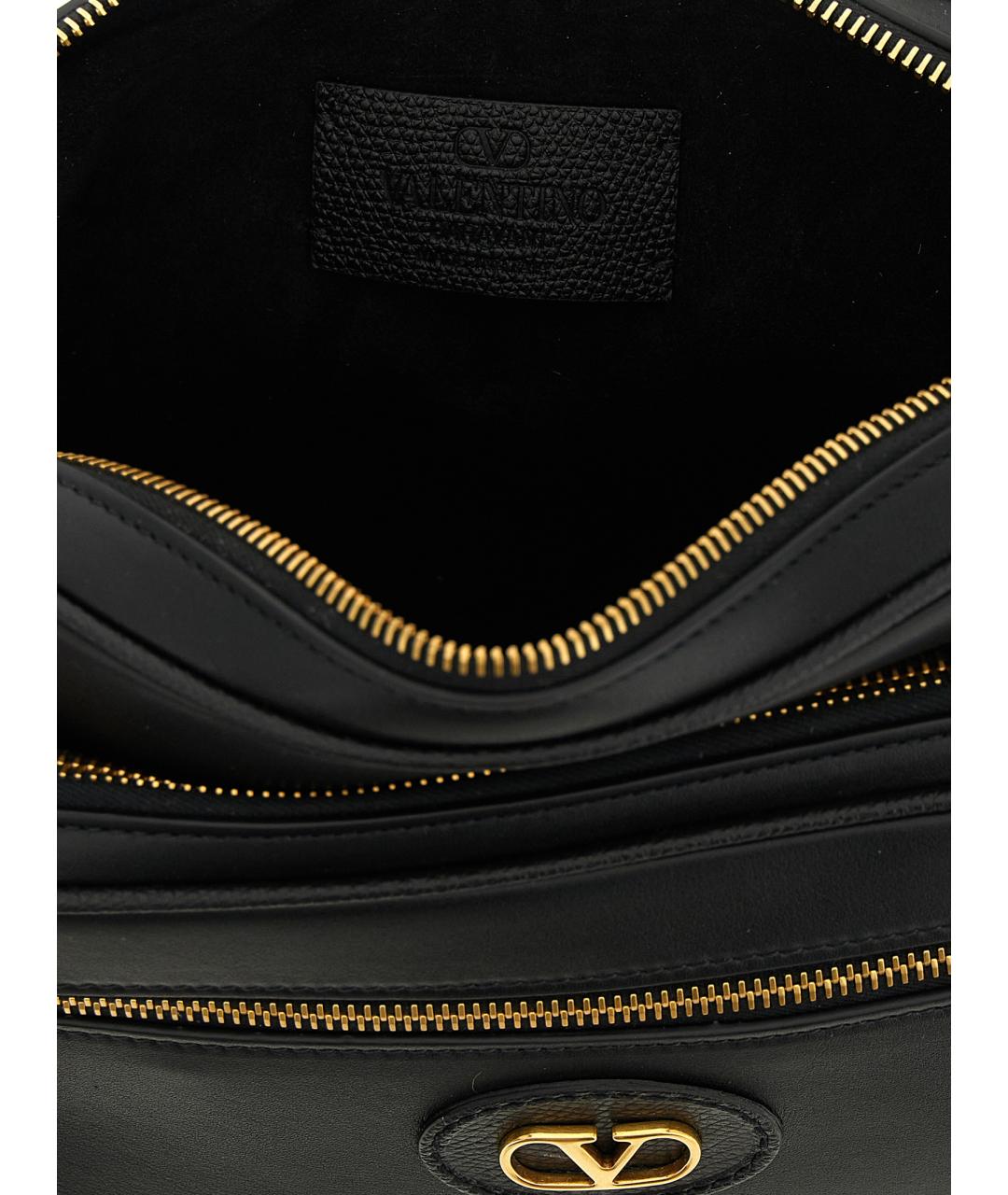 VALENTINO Черная кожаная сумка на плечо, фото 4