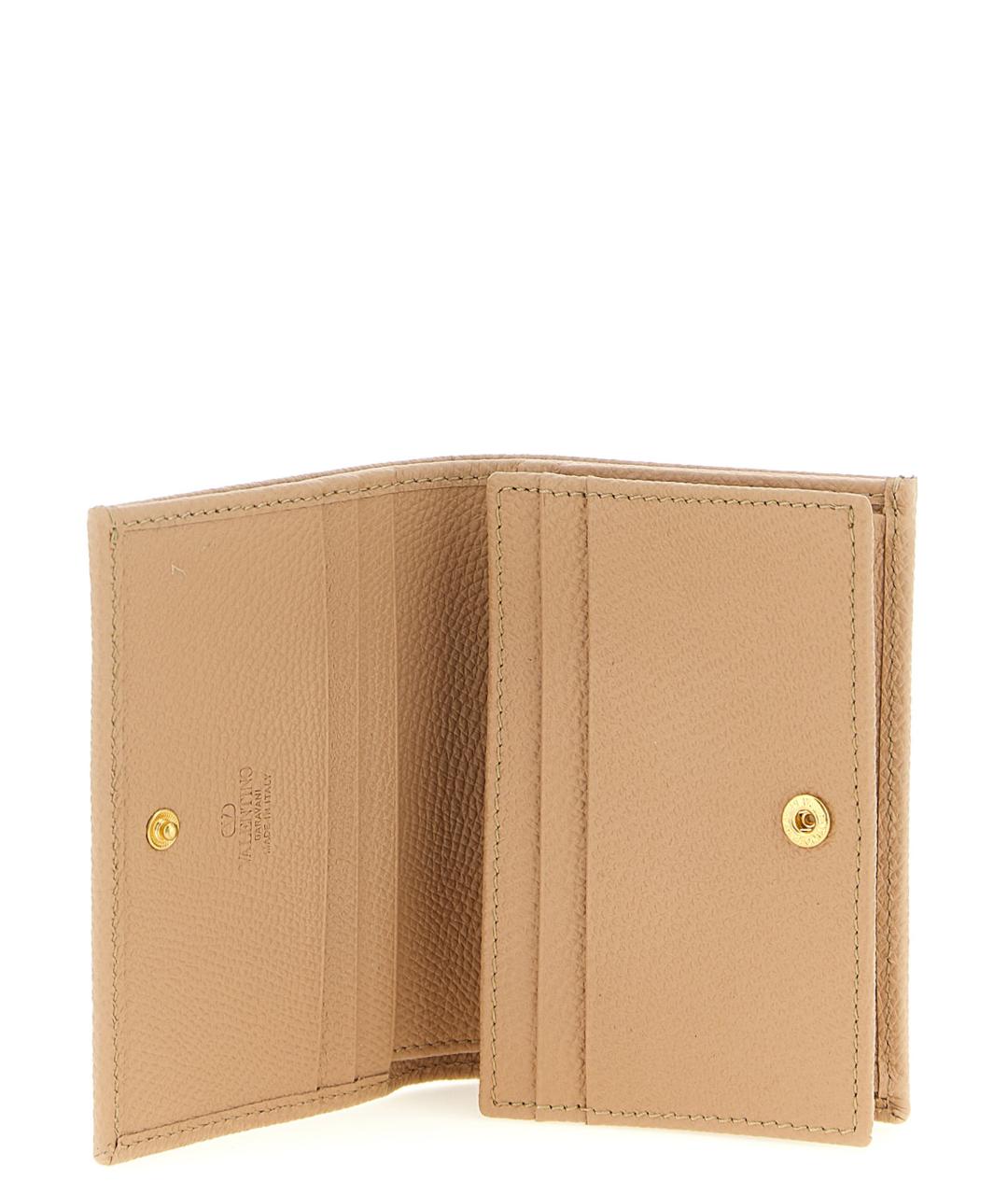 VALENTINO Бежевый кожаный кошелек, фото 3