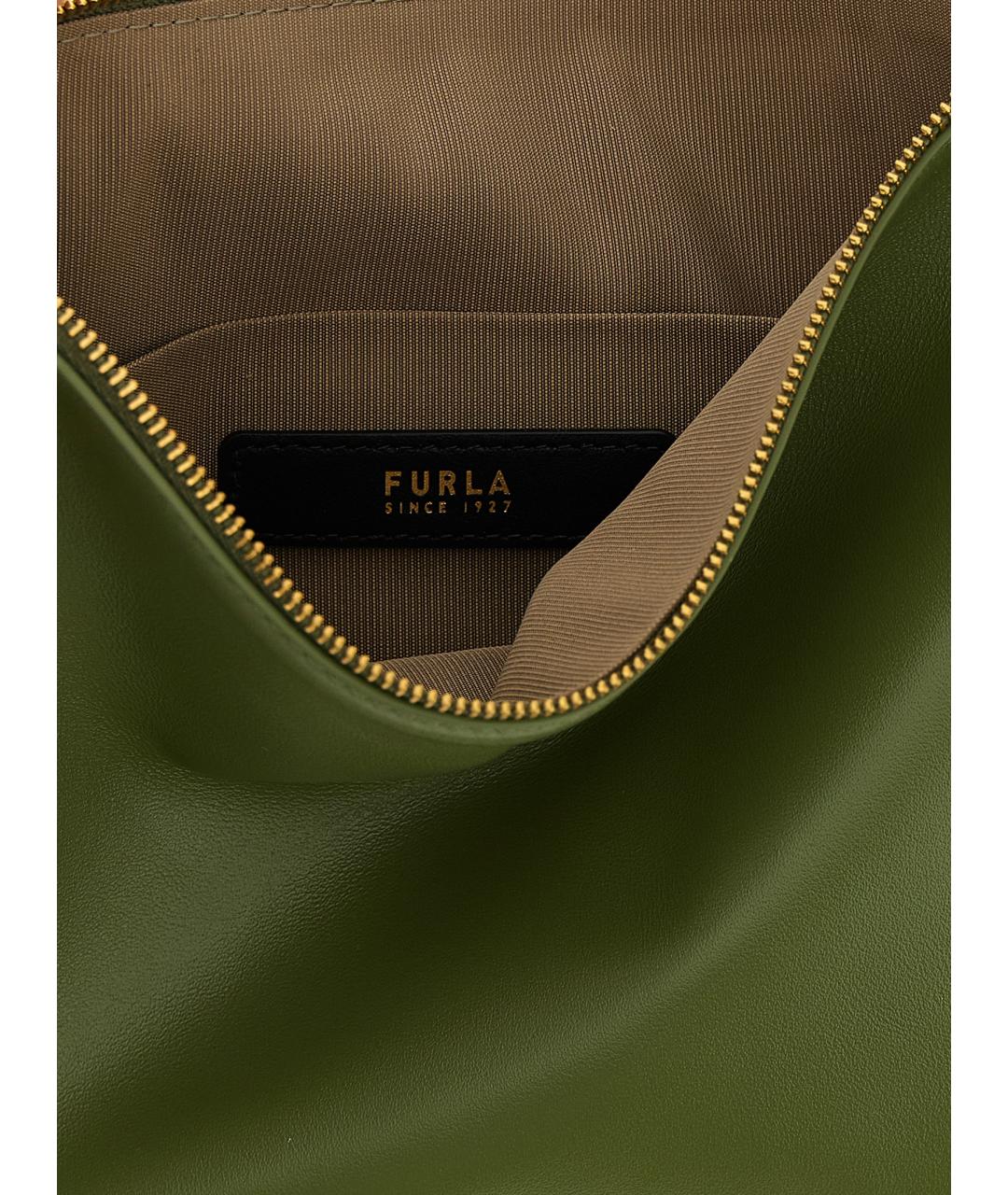 FURLA Зеленая кожаная сумка через плечо, фото 4