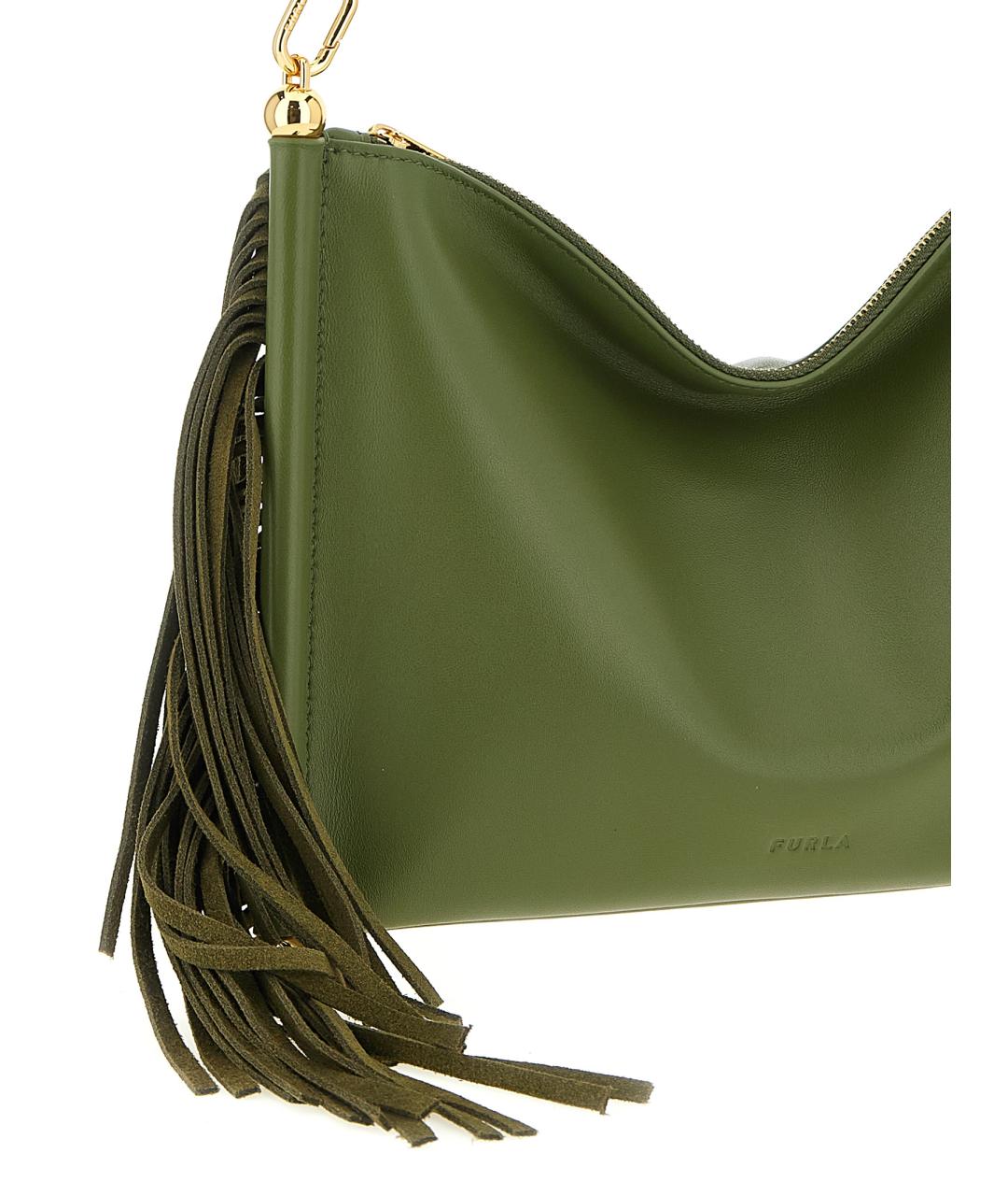 FURLA Зеленая кожаная сумка через плечо, фото 3