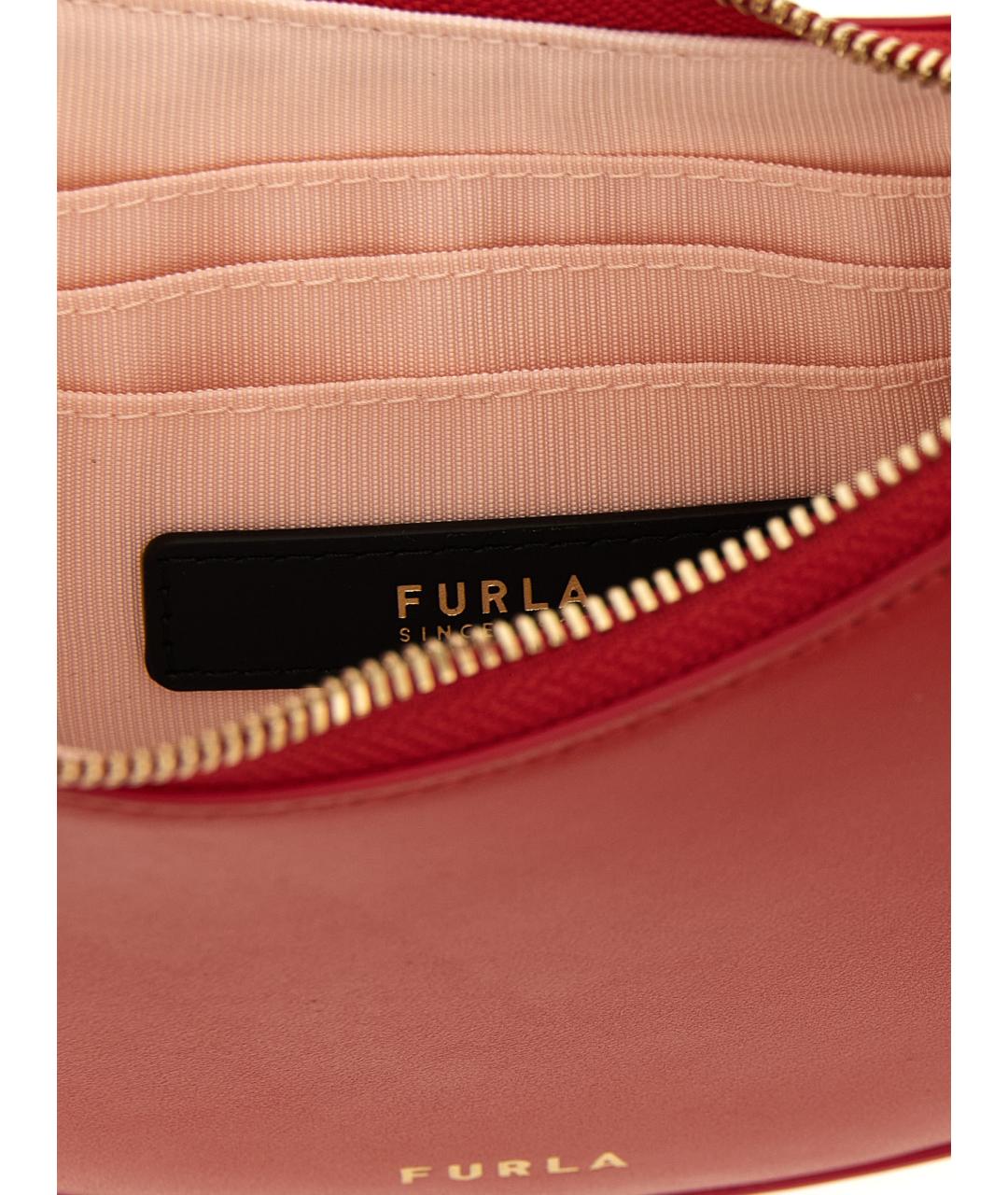 FURLA Красная кожаная сумка через плечо, фото 4