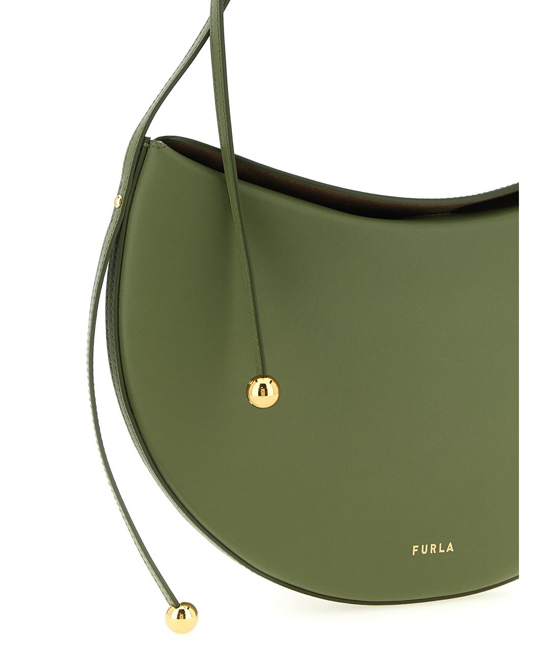FURLA Зеленая кожаная сумка через плечо, фото 3