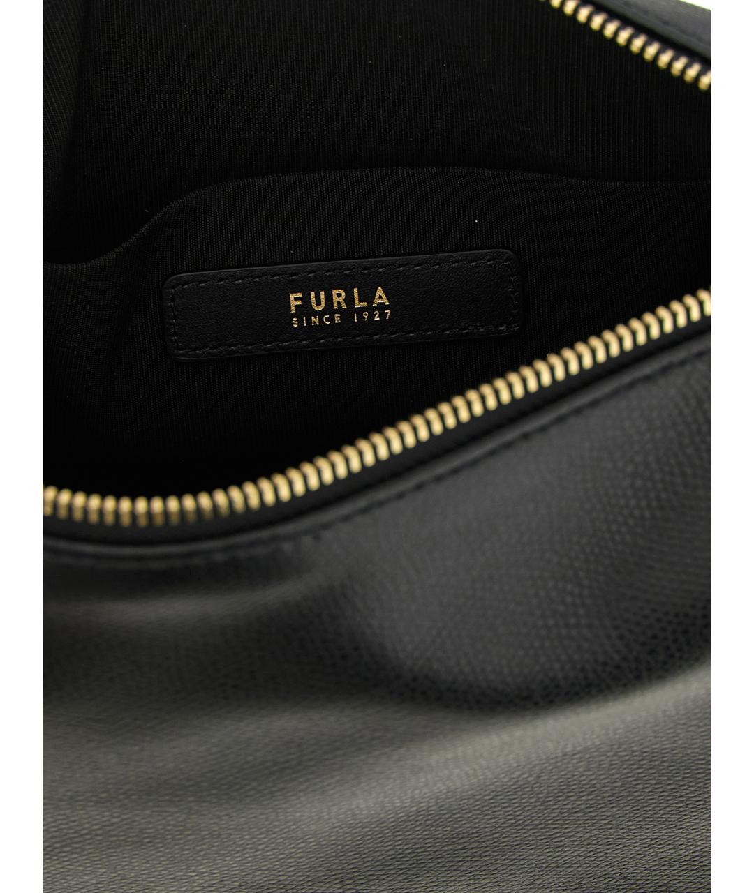 FURLA Черная кожаная сумка через плечо, фото 4