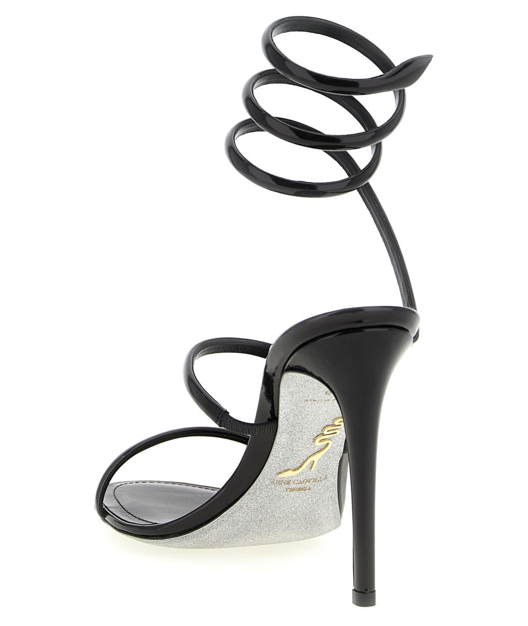 RENE CAOVILLA Черные кожаные босоножки, фото 3