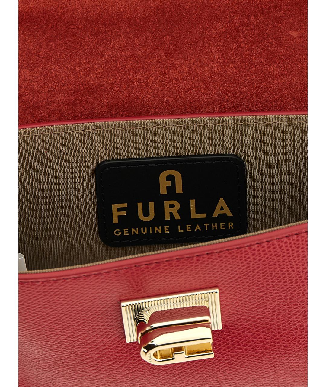 FURLA Красная кожаная сумка через плечо, фото 4