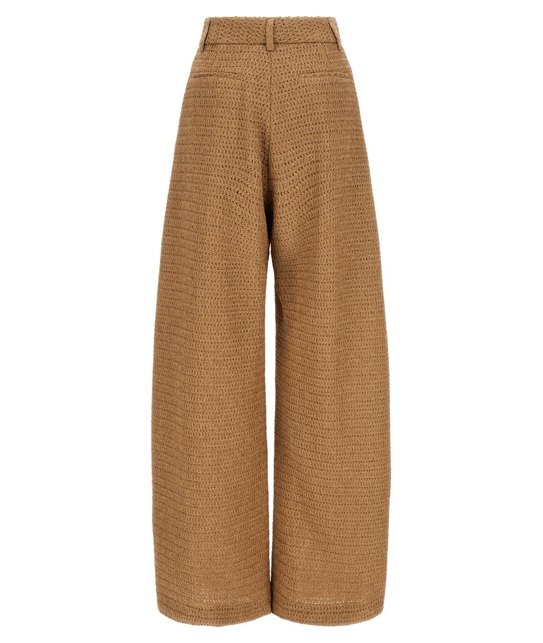 GIUSEPPE DI MORABITO Бежевые полиамидовые прямые брюки, фото 2