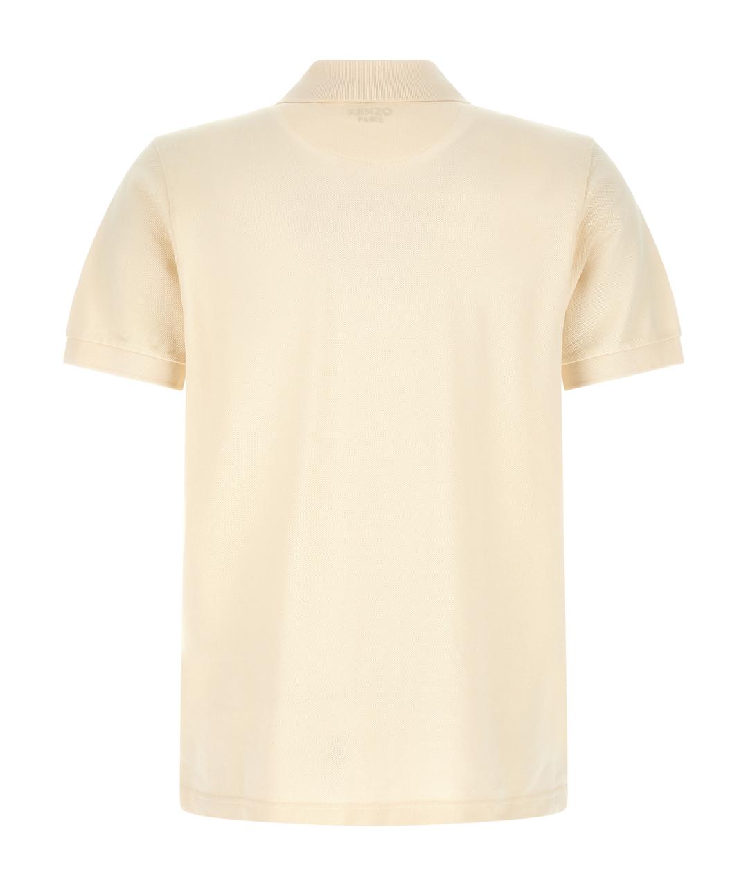 KENZO Бежевое хлопковое поло с коротким рукавом, фото 2