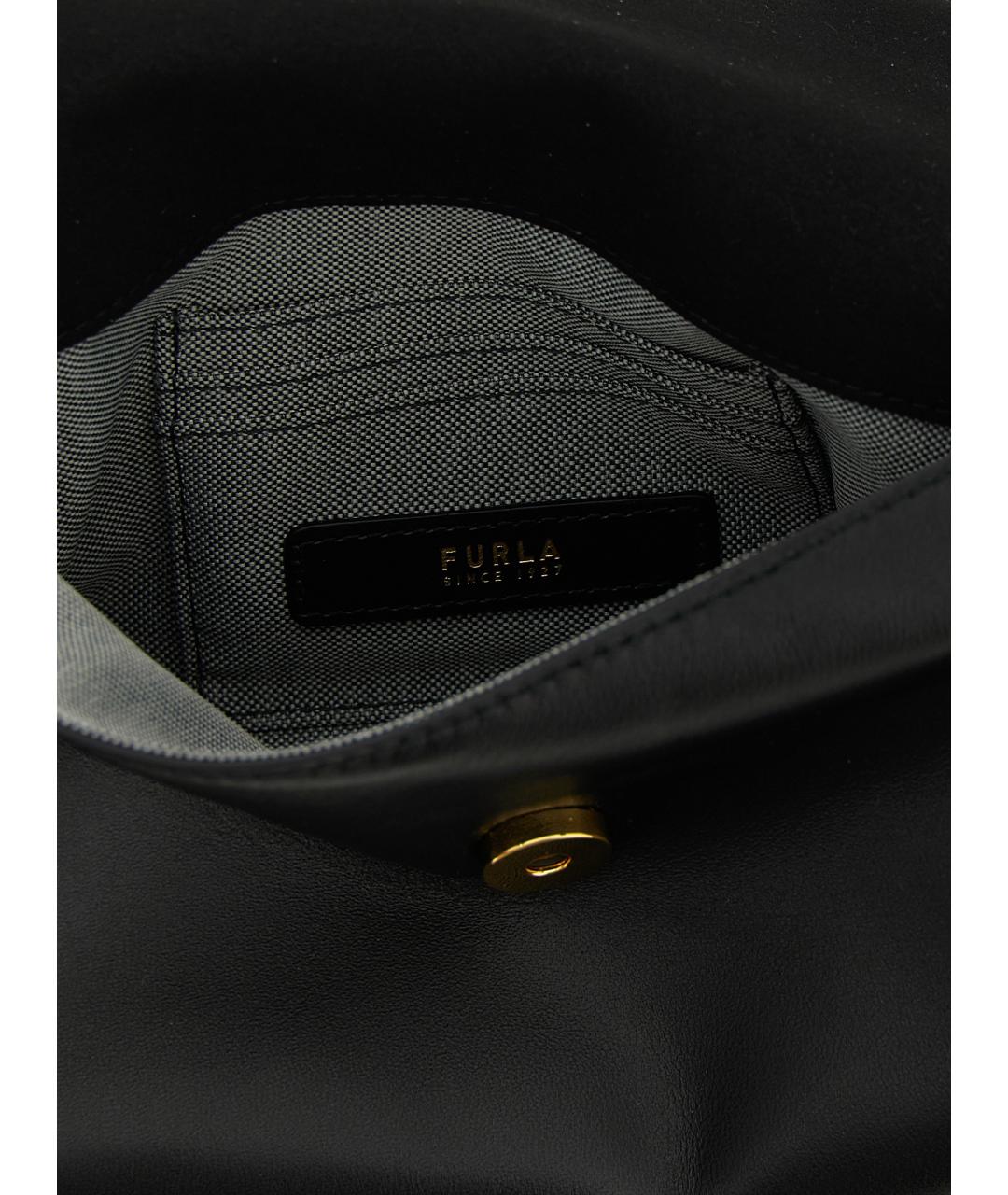 FURLA Черная кожаная сумка через плечо, фото 4