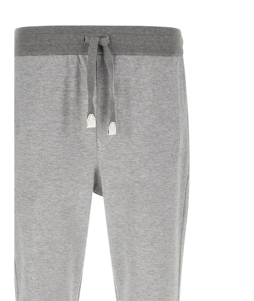 BRIONI Серые хлопковые повседневные брюки, фото 3