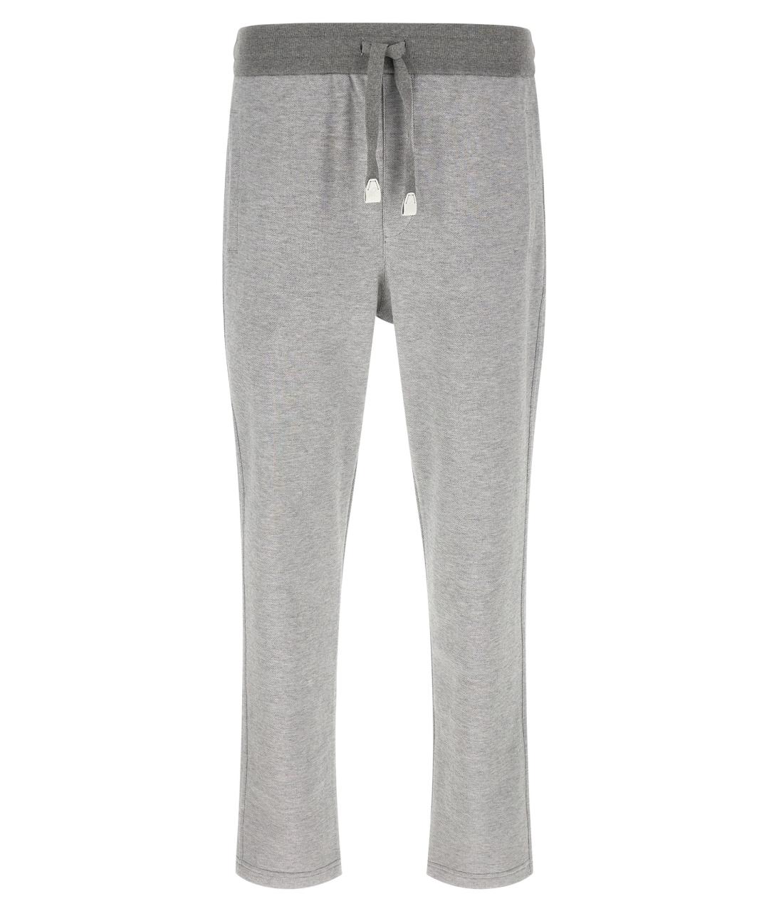 BRIONI Серые хлопковые повседневные брюки, фото 1