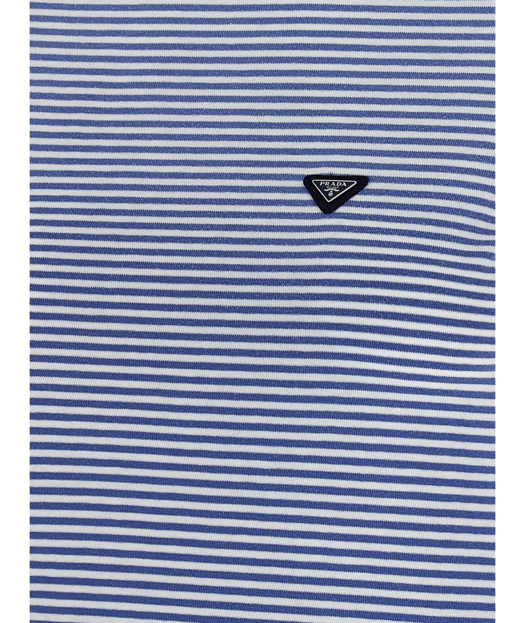 PRADA Голубая хлопковая футболка, фото 4
