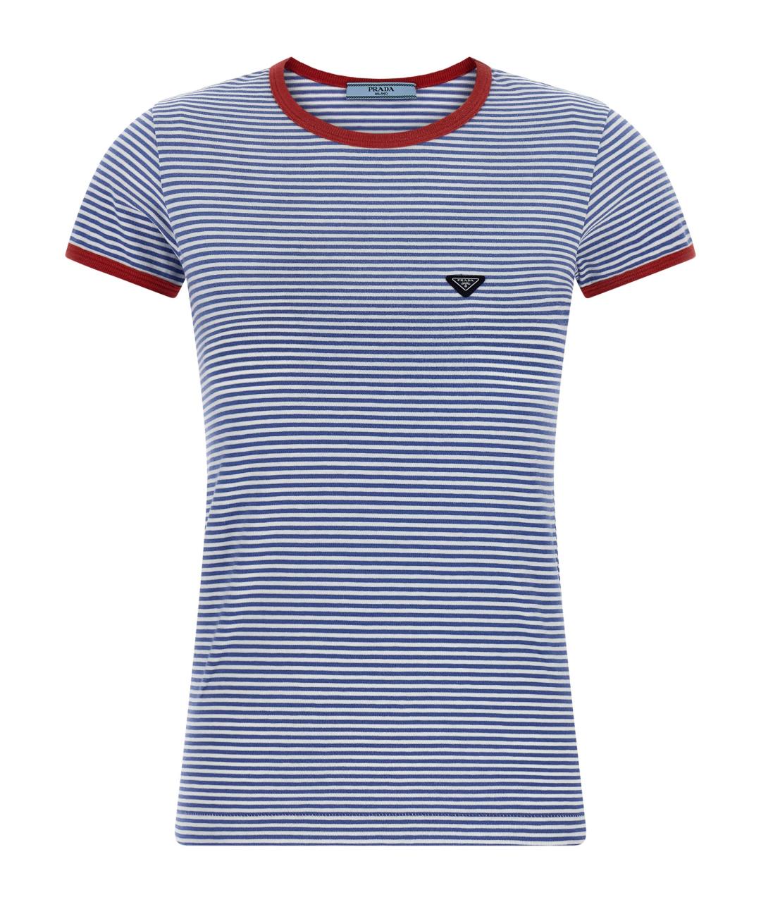 PRADA Голубая хлопковая футболка, фото 1