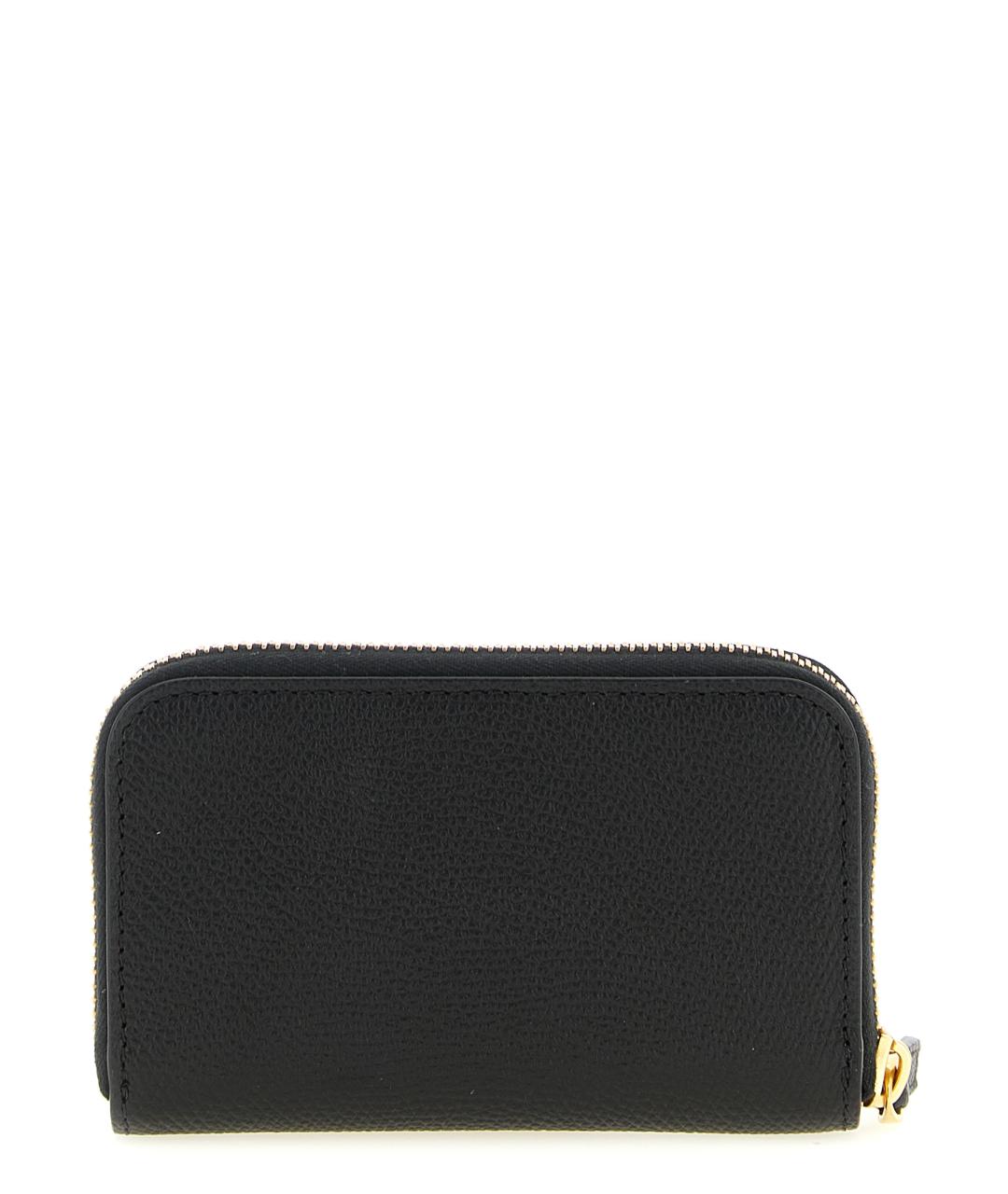 VALENTINO Черный кожаный кошелек, фото 2