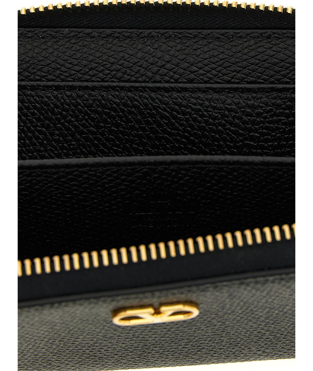 VALENTINO Черный кожаный кошелек, фото 3