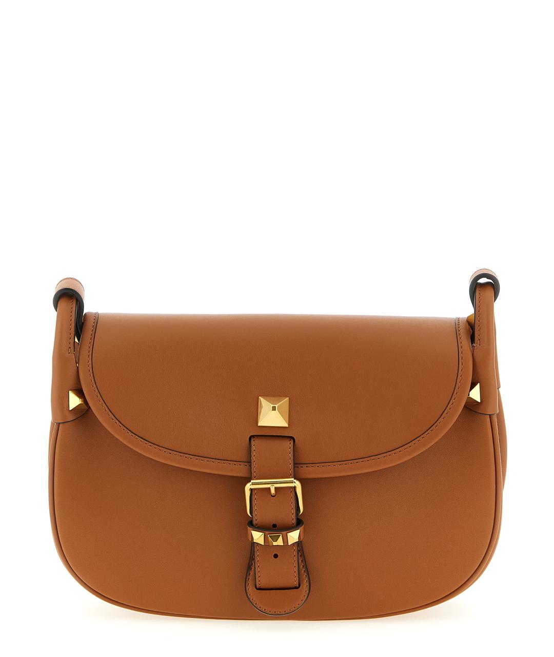 VALENTINO Коричневая кожаная сумка через плечо, фото 1